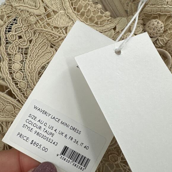Zimmermann Waverly Lace Mini Dress Size 4 - Picture 10 of 11